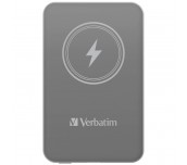 Verbatim MCP-5GY Power Pack 5000 mAh with UBS-C PD 20W / Magnetic Wireless Charging 15W Grey