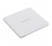 Hitachi-LG GP60NW60 Ultra Slim External DVD-RW, Super Multi, Silent Play, Win & MAC OS Compatible, M-DISC Support, White