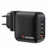 Verbatim Mini GaN Charger 100W 4 Port US plug with EU and UK adaptors