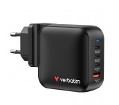 Verbatim Mini GaN Charger 100W 4 Port US plug with EU and UK adaptors