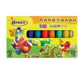ПЛАСТИЛИН B-MAX 10 ЦВ.200ГР. КУТИЯ