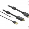Кабел Delock HDMI мъжко - DisplayPort USB мъжко, 4K 30 Hz, 3 м, Черен