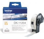 Brother DK-11204 Multi Purpose Labels, 17mmx54mm, 400 labels per roll, Black on White