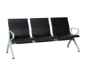 ПОСЕТИТЕЛСКА ПЕЙКА С 3 МЕСТА CR-1037-3 - ЧЕРНА
