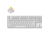 Геймърска механична клавиатура Keychron K8 Pro White QMK/VIA TKL K Pro(Hot Swappable) Banana Switch RGB Backlight Plastic Frame