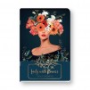 ТЕТРАДКА B&W LADY WITH FLOWERS А4 80Л ШИТА МИКС
