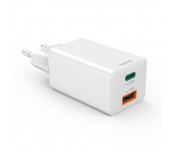 HAMA Бързо мини зарядно, 45 W, 1x USB-C - 1x USB-A, PD, бяло