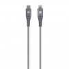 Кабел Skross, USB-C - Lightning, Метална оплетка, 2.0 м, Сив