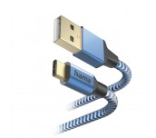 Кабел HAMA Reflective, USB-C мъжко - USB-A мъжко, 1.5м, 201558