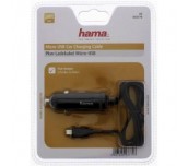 Зарядно за кола HAMA 93779, с кабел, 12V, micro USB, 5V/1A, Черен