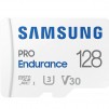 Samsung 128 GB micro SD PRO Endurance, Adapter, Class10, Waterproof, Magnet-proof, Temperature-proof, X-ray-proof, Read 100 MB/s - Write 40 MB/s