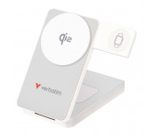 Verbatim Foldable 3-in-1 Qi2 Magnetic Wireless Power Bank 10000 mAh White