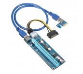 Конвертор Estillo Riser Card 6 Pin, PCI-Е x 1 към PCI-Е x16, USB 3.0