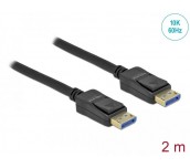 Кабел Delock DisplayPort 2.0 мъжко - DisplayPort мъжко, 2.0м, 10K, Черен