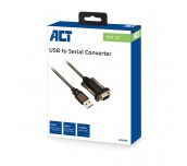 Кабел конвертор ACT Ewent AC6000, USB-A мъжко - Сериен порт D-sub 9-pin мъжко, 1.5 м, Черен