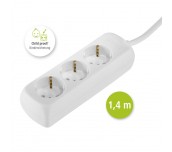 HAMA Разклонител 3 гнезда, 1.4м, бял