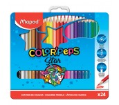 ЦВЕТНИ МОЛИВИ MAPED COLOR PEPS 24 ЦВ.МЕТ.КУТИЯ